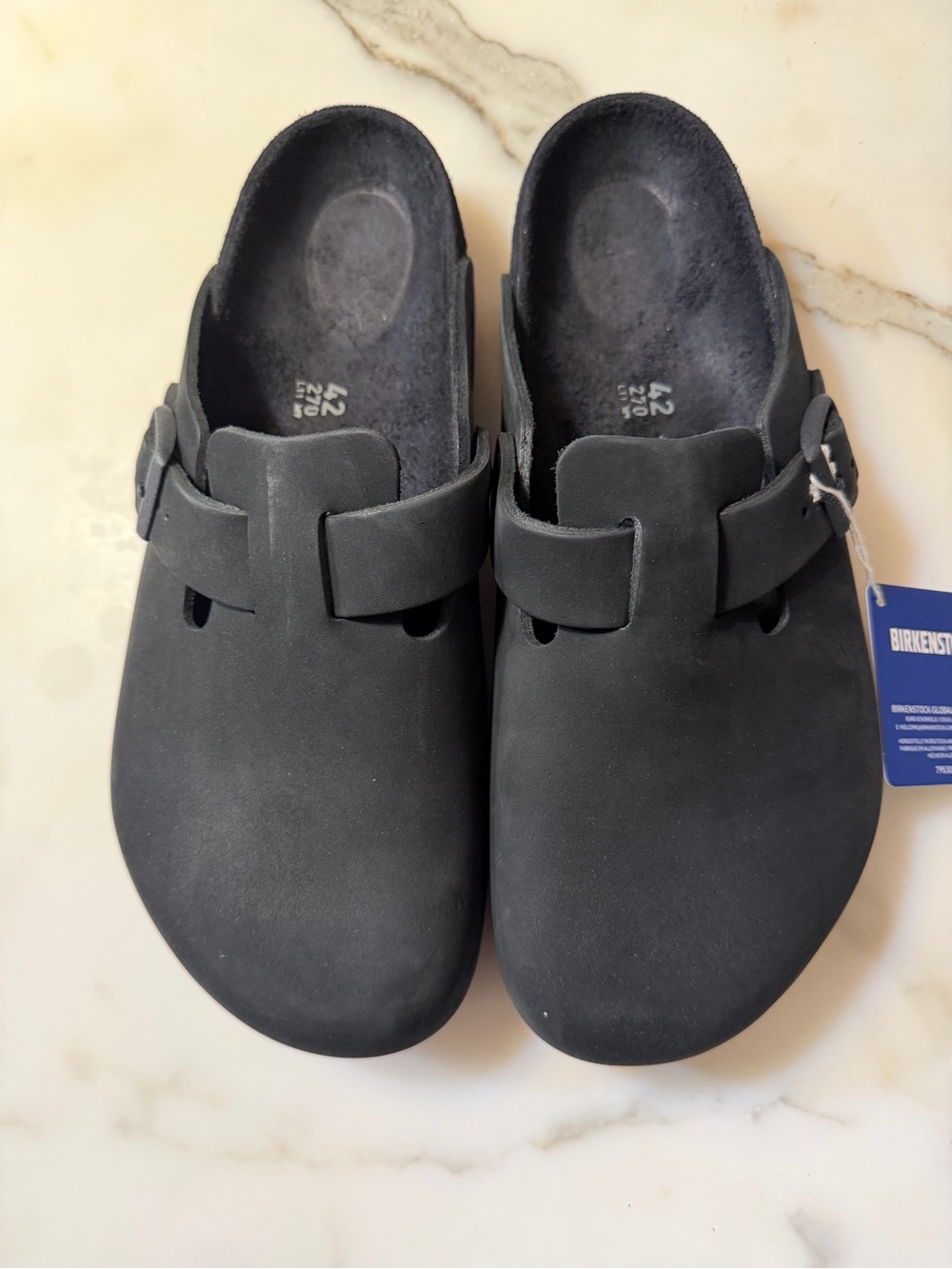 Brand New Birkenstock Boston Black Leather